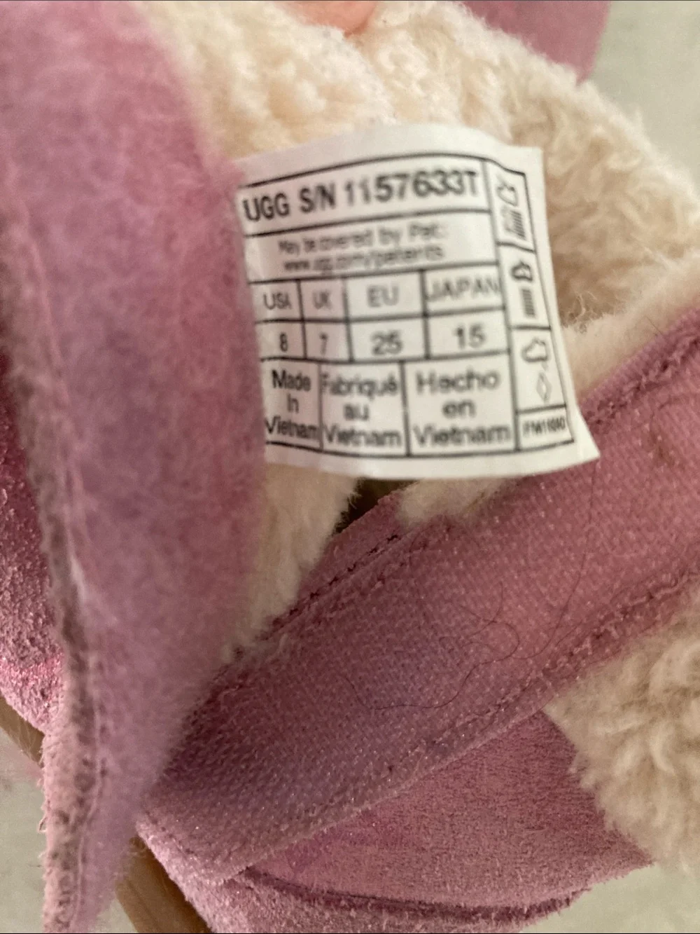 UGG Kids Pink Star Suede Fleece-Lined Boots